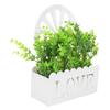BESPORTBLE Artificial Wall Flower with Fence Planter, Realistic Plastic and Silk Fabric Flower Wall, Low-Maintenance for Office and Living Room view 1