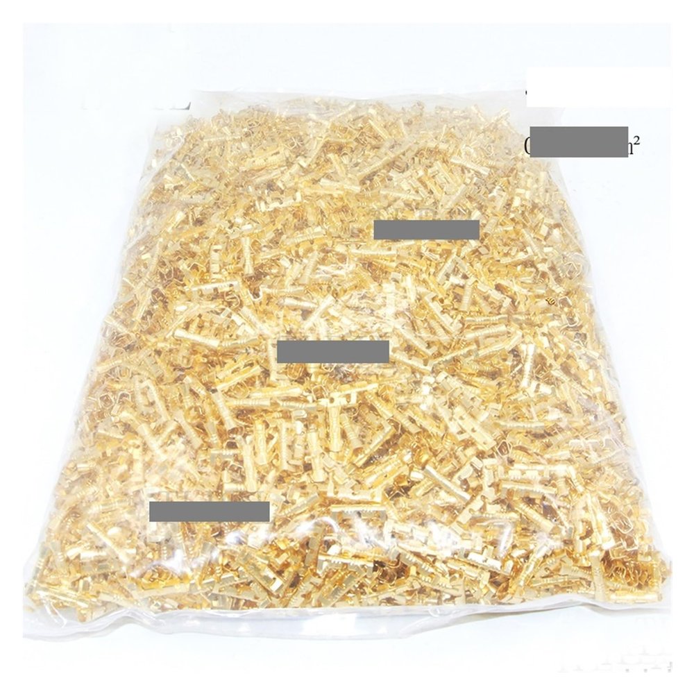 500/1,000/5,000 U-Shaped Brass Bare Crimp Terminals, 0.5–1.5 mm², Small-Tooth Flange (5,000 pcs, G-shaped)