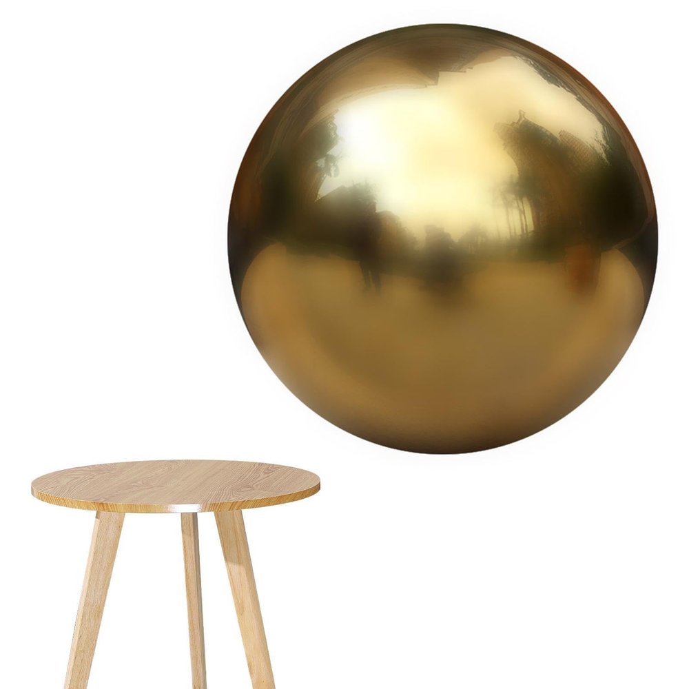 Dmuzsoih Stainless Steel Mirror Ball, Polished Hollow Garden Ornament