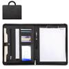Business Portfolio Organizer with Handle, Executive A4 Document Folder with Multiple Pockets, Zippered Padfolio for Conferences, Black, 24.9 x 34.8 x 3.8 cm view 1