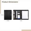 Business Portfolio Organizer with Handle, Executive A4 Document Folder with Multiple Pockets, Zippered Padfolio for Conferences, Black, 24.9 x 34.8 x 3.8 cm view 2