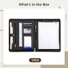 Business Portfolio Organizer with Handle, Executive A4 Document Folder with Multiple Pockets, Zippered Padfolio for Conferences, Black, 24.9 x 34.8 x 3.8 cm view 4