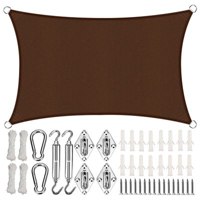 Rectangular Balcony Sun Shade, Brown, 3.5 x 5 m