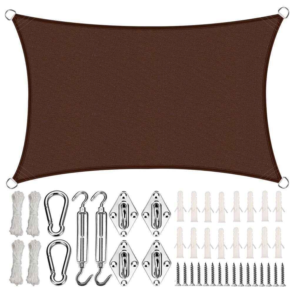 Rectangular Balcony Sun Shade, Brown, 3.5 x 5 m