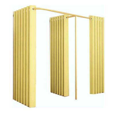 Modern Metal Dressing Room with Double Privacy Curtains
