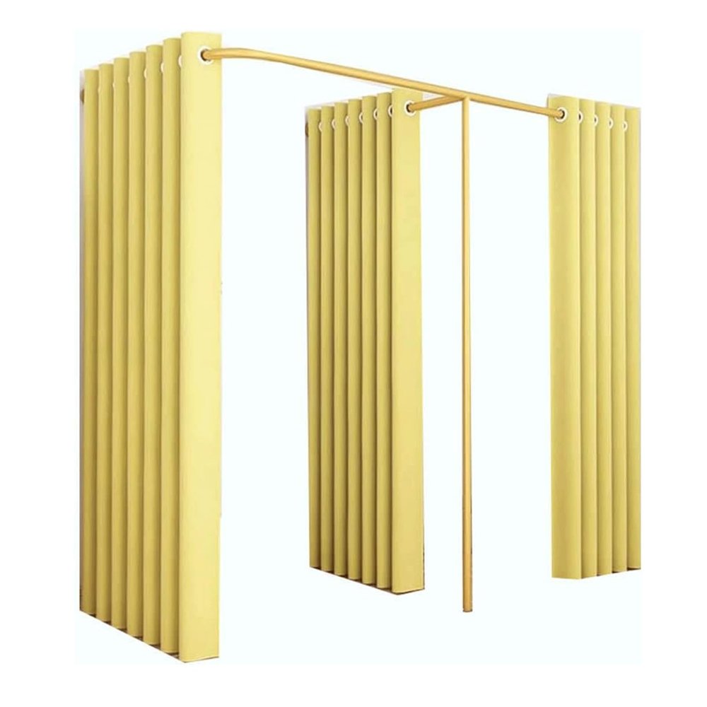 Modern Metal Dressing Room with Double Privacy Curtains