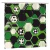 Mexpekil Football Shower Curtain, Waterproof, Mold-Resistant, Washable, with 12 Plastic Hooks, 183 x 183 cm, Green view 2