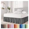 FOVAOK Thick Bed Skirt with Dust Ruffle, Easy to Install, Elastic Band, Pleated, Wrinkle-Resistant, Machine Washable (Pink, 100 x 200 x 38 cm) view 2