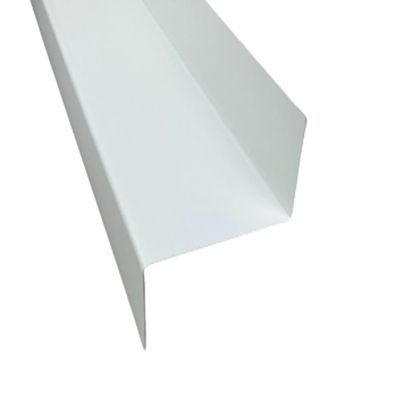 1 m Z-Profile Z-Angle Cover Profile, Aluminum/Zinc, White RAL 9010, A=35 mm B=130 mm C=35 mm