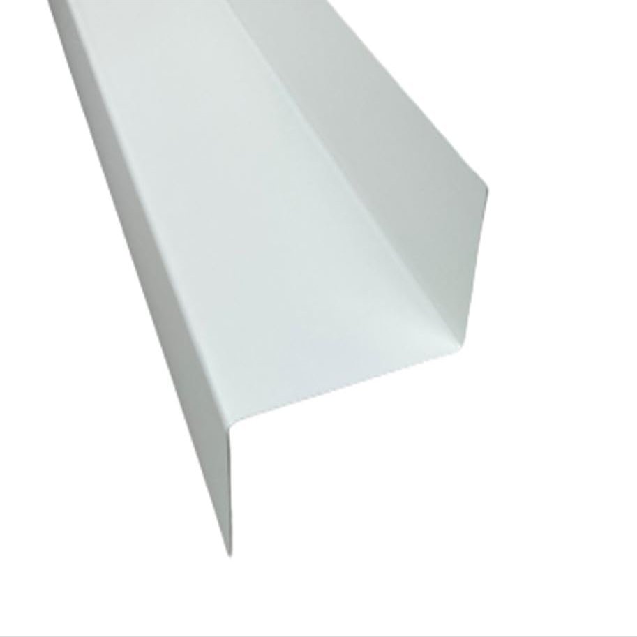 1 m Z-Profile Z-Angle Cover Profile, Aluminum/Zinc, White RAL 9010, A=35 mm B=130 mm C=35 mm