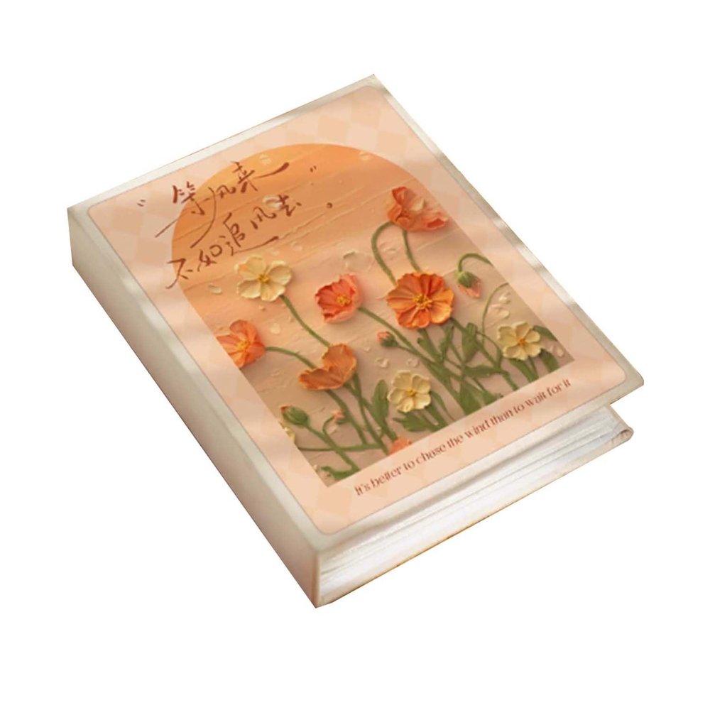 A06 Photo or Postcard Album, 15.2 x 12.7 cm, Photo Yearbook with 100 Insert Pockets, 12.7 x 15.2 cm