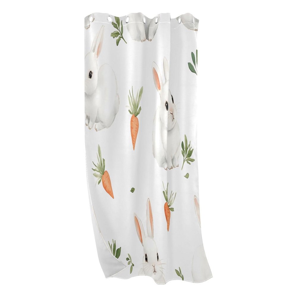RPLIFE White Rabbit and Carrot Blackout Window and Door Curtain