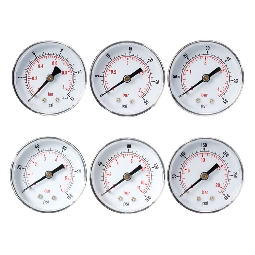 Axial Pressure Gauge, 52 mm, 1/8 BSPT Rear Mount, 0–300 PSI