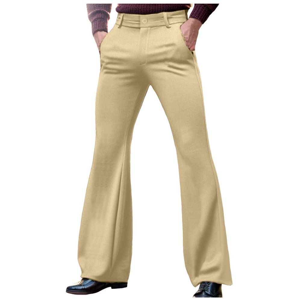 Men's Flared Retro Pants, 1960s–70s Bell-Bottom Suit Trousers