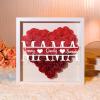 Personalized Shadow Box with Flower Heart for Mom, Roses with Names, Custom Frame, Gift for Mom and Grandma (26.5 x 26.5 x 4 cm) view 1