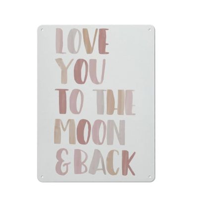 ODHHGDF Rustic Metal Sign “Love You To The Moon And Back”