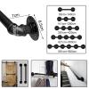 Wall-Mounted Black Wrought-Iron Handrail for Stairs, Indoor and Outdoor Use view 2