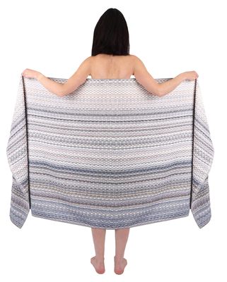 Betz XXL Bath Towel, Shower Towel, Sauna Towel, Beach Towel, 100% Cotton, Checkered, Multicolor/Light, 100 x 200 cm