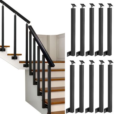 Iron Railing Posts for Stairs, 90 cm, Side-Mounted, 10-Pack