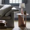Round Solid Wood Side Table with Geometric Leg Base, Minimalist Retro Design, Black view 3