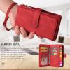 TQmchun Flip Case for Samsung Galaxy A10E/A20E, Red PU Leather Wallet Case with Zipper, Magnetic Closure, 15 Card Slots and Stand view 4