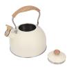 Whistling Stainless Steel Tea Kettle with Ergonomic Handle, Spout Cover, 2.5 L, Beige view 1
