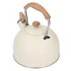 Whistling Stainless Steel Tea Kettle with Ergonomic Handle, Spout Cover, 2.5 L, Beige view 3