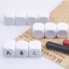 10 Rounded White Acrylic Blank Dice view 3