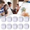 10 Rounded White Acrylic Blank Dice view 4