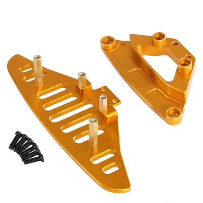 GTFRUQAS RC Replacement Parts for MJX Hyper Go 14301/14302/14303 1/14 Scale, Metal Front Body Shell Pillar Mounts and Front Bumper Upgrade Parts, Yellow