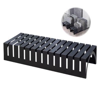 Floor-Standing Tile Display Rack, 38 x 100 x 20 cm, Black