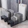 Floor-Standing Tile Display Rack, 38 x 100 x 20 cm, Black view 2