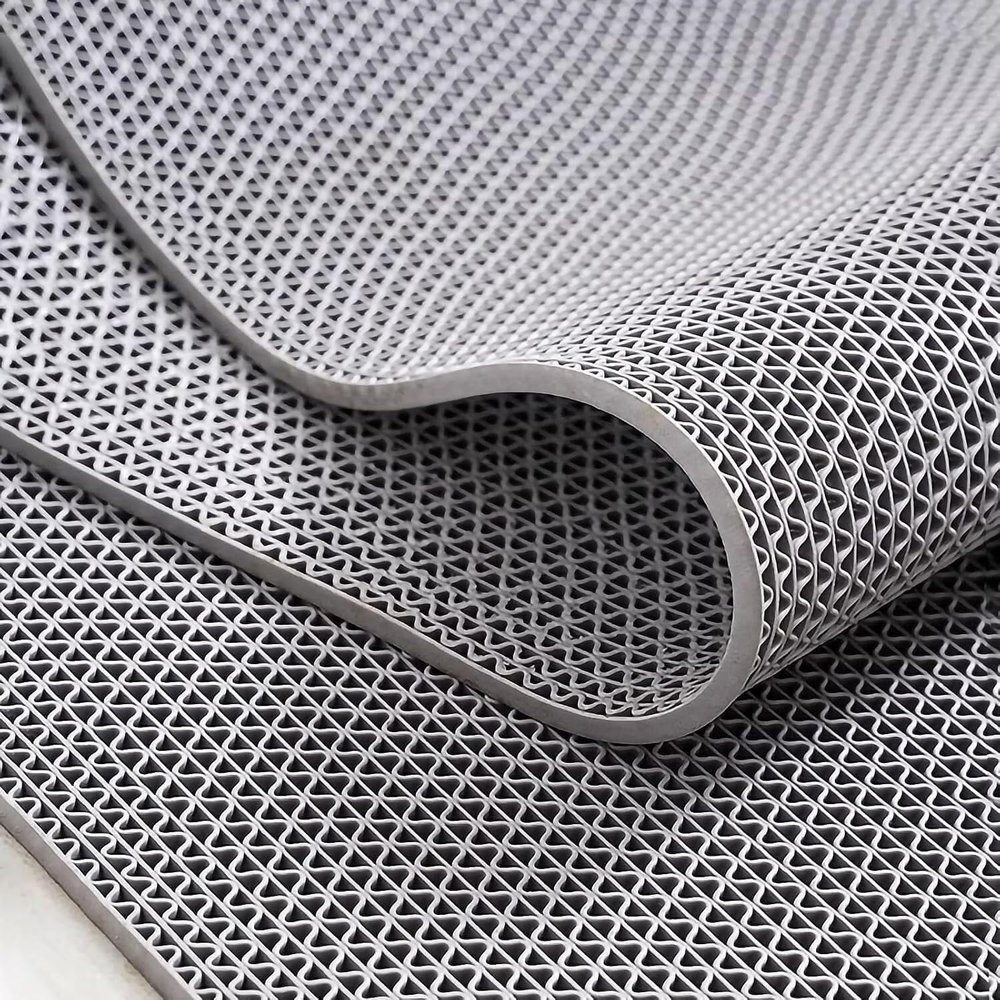 Non-Slip Floor Mat for Bathroom and Pool, Commercial Grade, Hollow Design, Gray, 120 x 100 cm