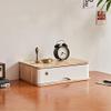 Rustic Solid Wood Desk Organizer with Lockable Drawers view 1