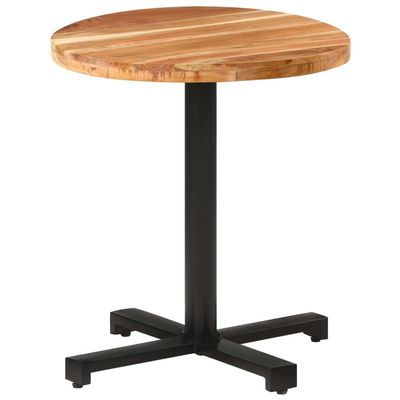 NQJIBUE Home Garden Round Bistro Table, 70 x 75 cm, Solid Acacia Wood