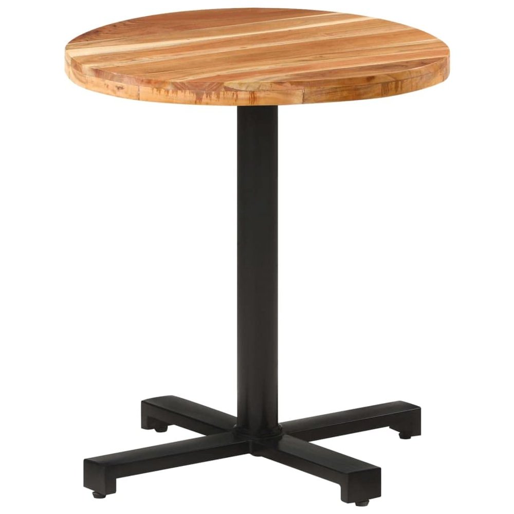 NQJIBUE Home Garden Round Bistro Table, 70 x 75 cm, Solid Acacia Wood