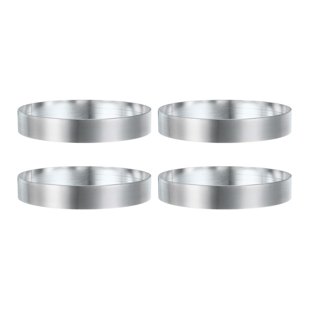 QUARKZMAN 4-Piece 12 cm Stainless Steel Cake Rings