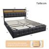 BPKADHY Storage Bed 140 x 200 cm with LED, USB & Type-C, Black PU view 3