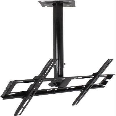 ENJOYOU Universal TV Mount, Multifunctional Ceiling Mount for 32–55-Inch TVs, Up to 400 x 400 mm, 110 lb/50 kg, White/Black