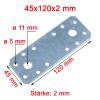 Perforated Wood Connector Plates, 8 Pieces, 45 x 120 x 2, Electro-Galvanized Steel view 2