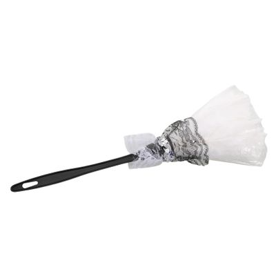 TOYANDONA White Lace Feather Duster with Fine Tip for Cosplay and Witch Parties