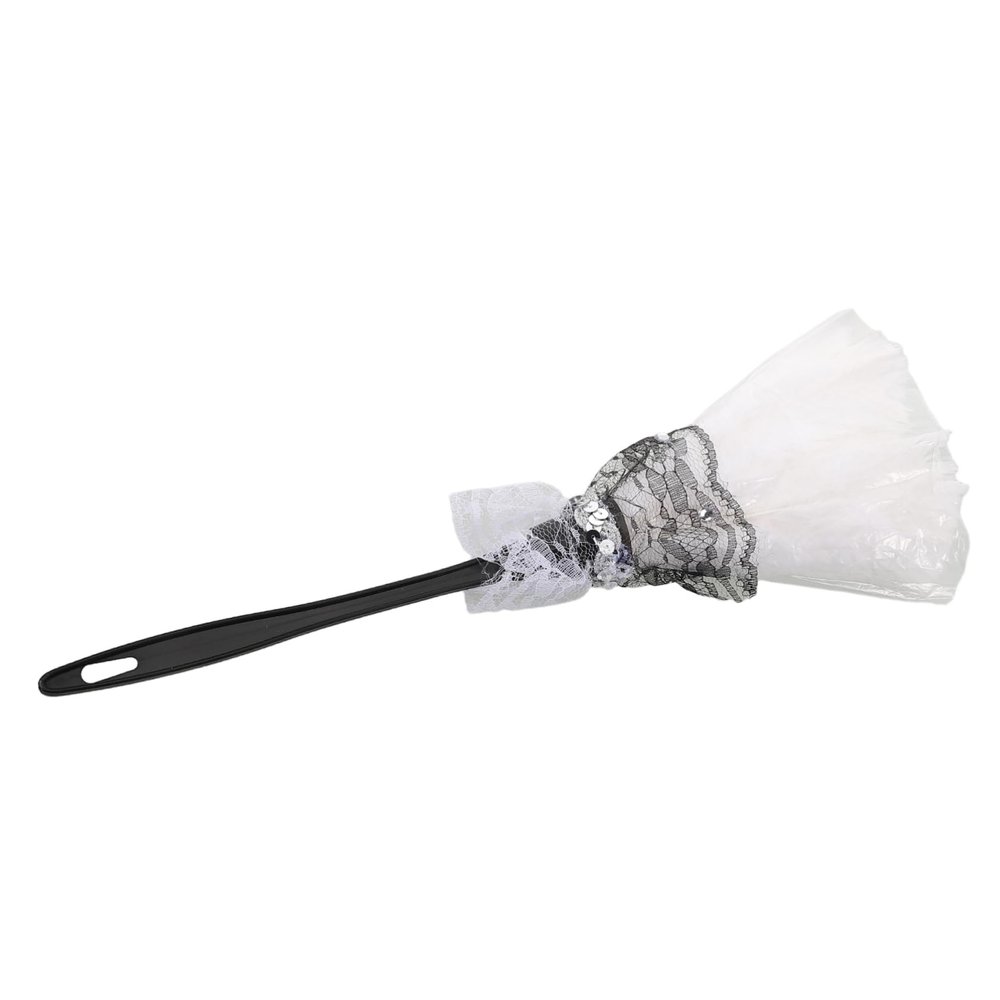 TOYANDONA White Lace Feather Duster with Fine Tip for Cosplay and Witch Parties
