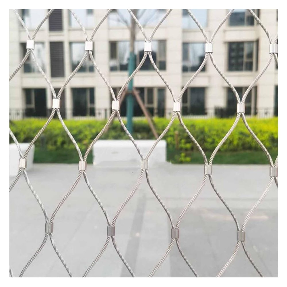 DTVEW 304 Stainless Steel Wire Rope Mesh, X-Type, 6 cm/1.5 mm, 2.5 x 16 m