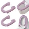 HADEEONG 2-Pack Plush Toilet Seat Covers, Warm Washable Cushions with Snap Buttons, Purple view 1