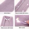 HADEEONG 2-Pack Plush Toilet Seat Covers, Warm Washable Cushions with Snap Buttons, Purple view 4