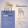 Mevsim Store Dining Chairs Set of 2, Beige Bouclé, Armrests and Metal Legs view 2