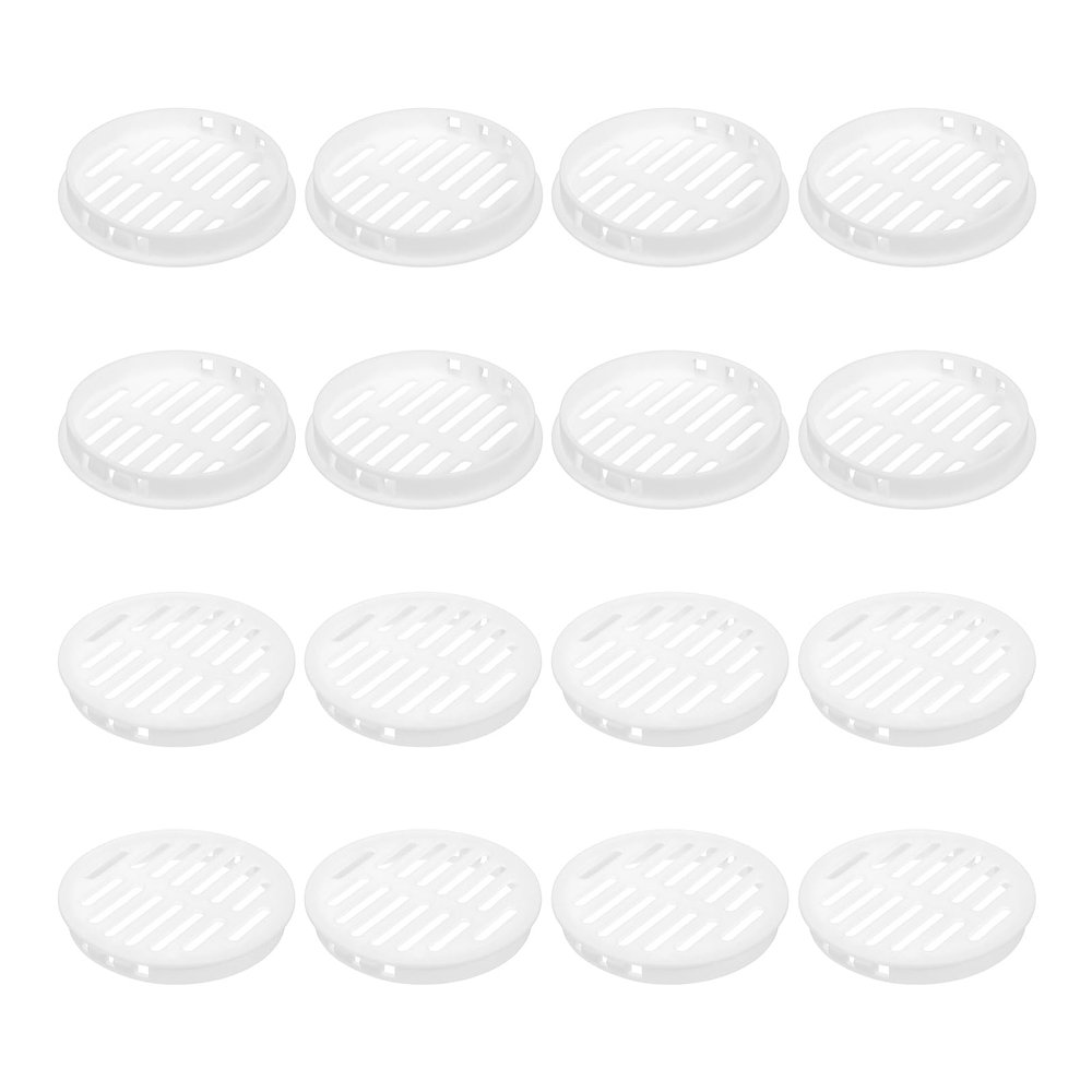 QUARKZMAN 16-Pack 80 mm Round Plastic Vent Grilles, White