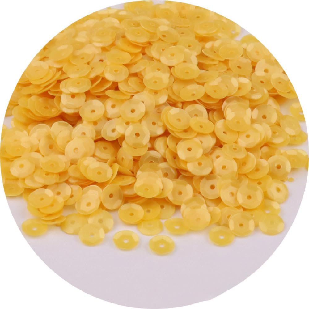 Blausky 10,000 Matte Round Sequins, 6 mm, Yellow