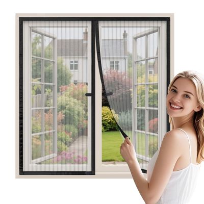 WENT No-Drill Window Insect Screen 105 x 125 cm, Black