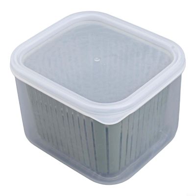 Gettimore Food Storage Container with Integrated Strainer for Various Foods (Green)